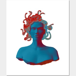 Medusa gorgon statue bust design - light version Posters and Art